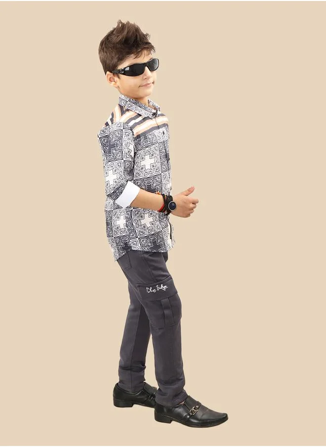 Ts Trends Ts Trends Printed Buttoned Shirt and Pant Set