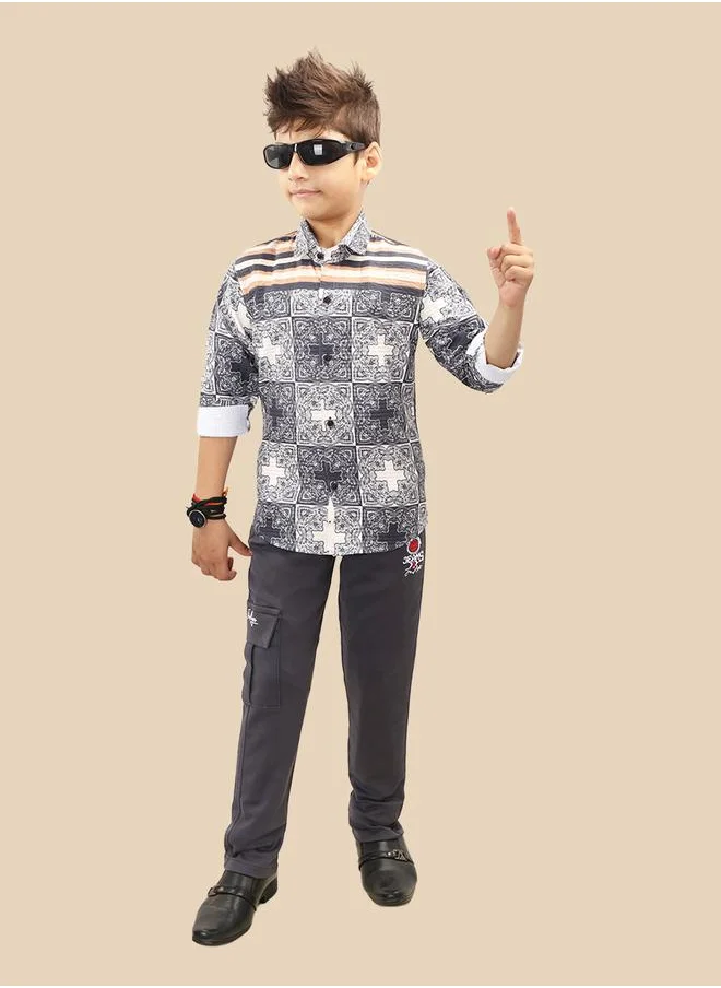 Ts Trends Ts Trends Printed Buttoned Shirt and Pant Set