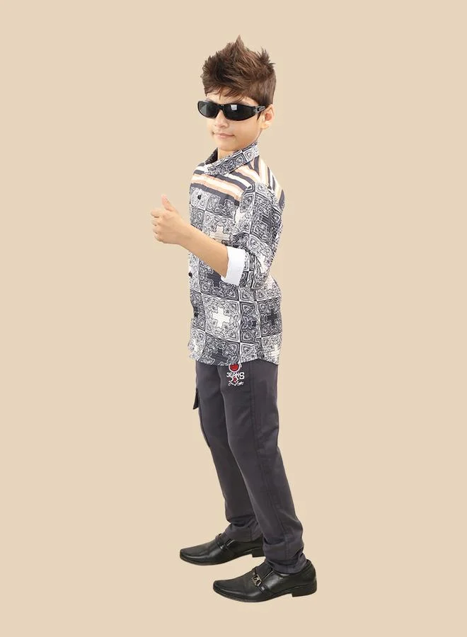 Ts Trends Ts Trends Printed Buttoned Shirt and Pant Set