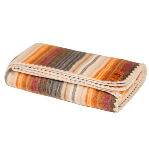 ALPAKITAS Alpaca Wool Blanket - Queen Size Bed Blanket - Alpaca Throw - Best Gift & Warm Throw, Lightweight, Couch or Camp- Outdoor - 87 x 64 inches (White & Brown) - Image 1