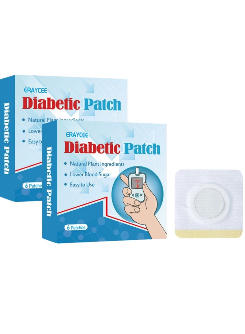 Generic Herbal Health Patch for Blood Sugar Regulation, Acupuncture Point Balance, Elderly Health Care, and Flat Blood Sugar Levels (6 Patches * 2 Boxes)  - Image 1