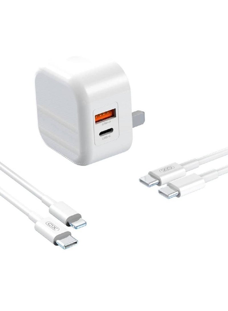 XO L98 Quick Suit Adapter PD Output Type-C 20W, QC USB Output 18W 1000mm cable for mobile phone (Lightning) - Image 2