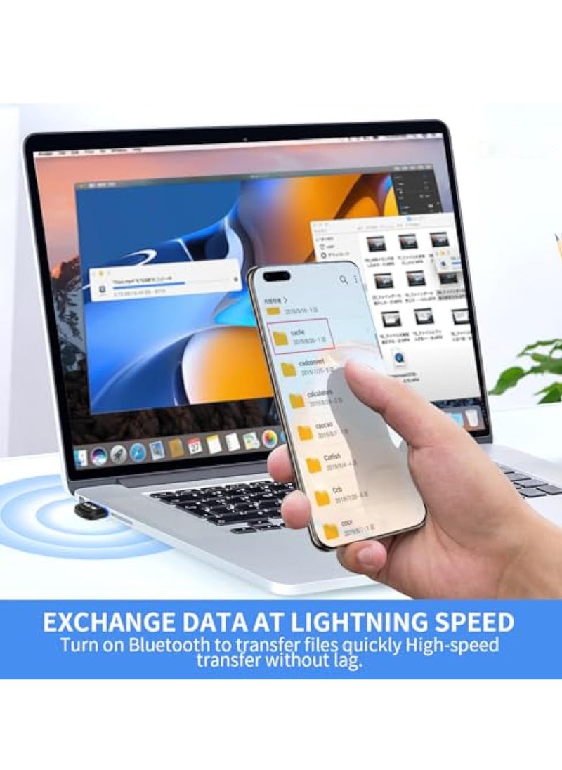 KASTWAVE - USB Bluetooth 5.4 Adapter for PC 2024, Bluetooth Dongle 5.4 USB Bluetooth Dongle, Plug and Play Bluetooth Dongle Receiver with BR+EDR+BLE+LMP13.X, Long Range Support Windows 11/10/8.1 - Image 1