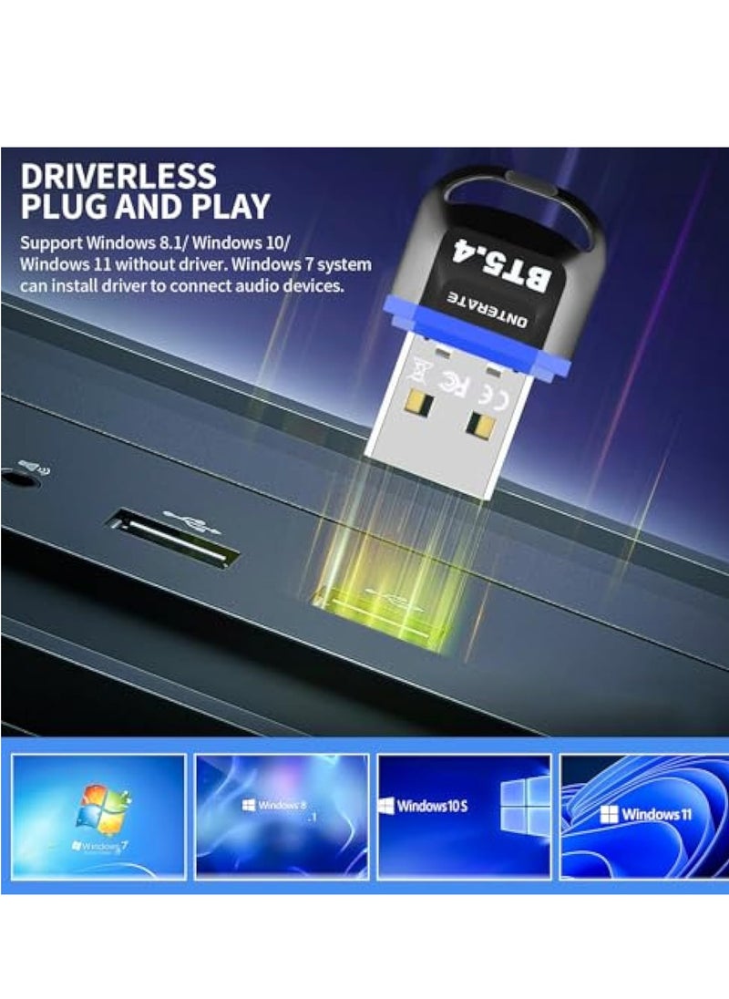 KASTWAVE - USB Bluetooth 5.4 Adapter for PC 2024, Bluetooth Dongle 5.4 USB Bluetooth Dongle, Plug and Play Bluetooth Dongle Receiver with BR+EDR+BLE+LMP13.X, Long Range Support Windows 11/10/8.1 - Image 1