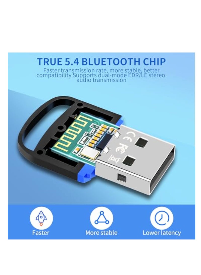 KASTWAVE - USB Bluetooth 5.4 Adapter for PC 2024, Bluetooth Dongle 5.4 USB Bluetooth Dongle, Plug and Play Bluetooth Dongle Receiver with BR+EDR+BLE+LMP13.X, Long Range Support Windows 11/10/8.1 - Image 1