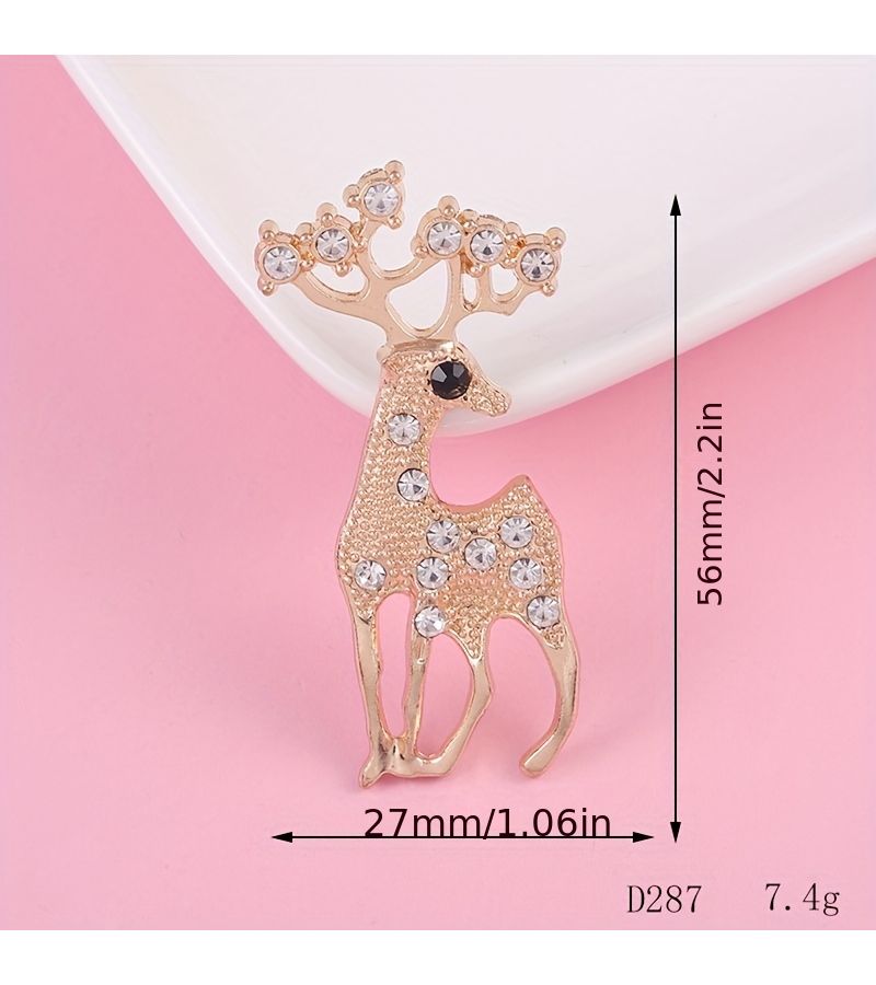 Gold Creative Rhinestone Deer Car Air Vent Decoration Uncented Interior Clip - Image 2