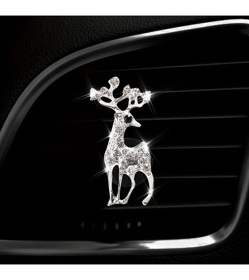 Gold Creative Rhinestone Deer Car Air Vent Decoration Uncented Interior Clip - Image 5