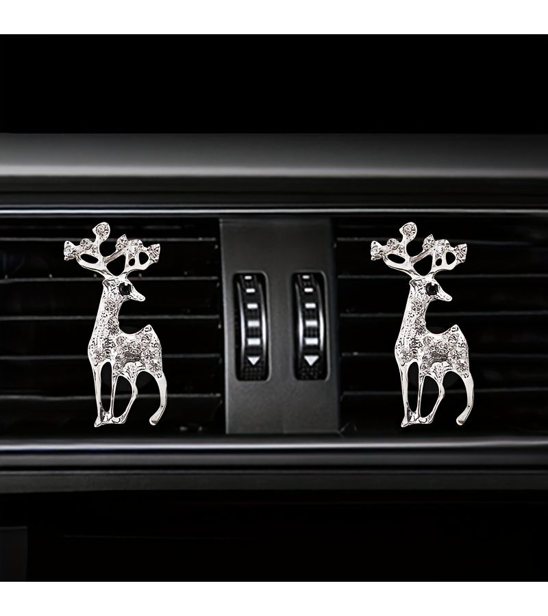 Gold Creative Rhinestone Deer Car Air Vent Decoration Uncented Interior Clip - Image 4