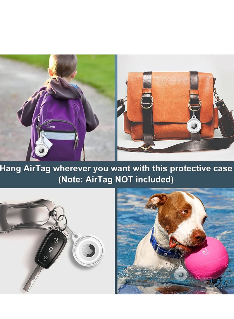 KASTWAVE Case for Apple AirTag, 4 Pack IPX8 Waterproof Case for AirTag Keychain Holder Case Lightweight Anti-Scratch Easy Installation Soft Full-Body Shockproof Air Tag Holder for Luggage Keys Dog Collar - Image 3