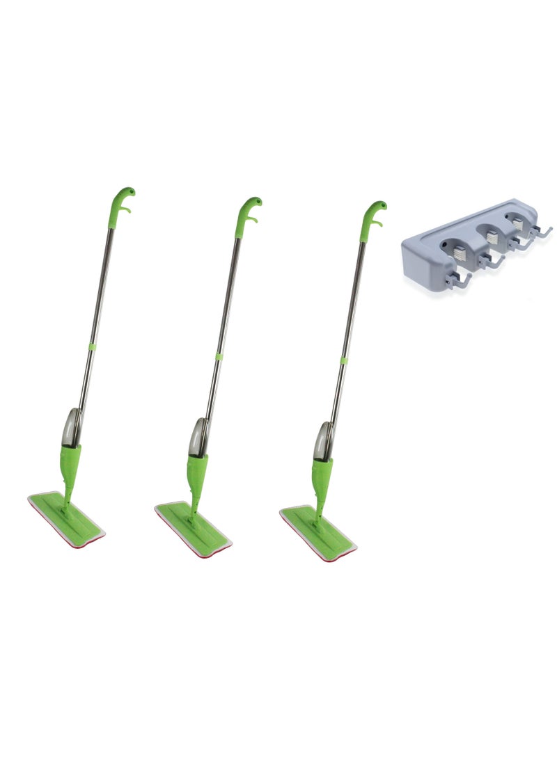 Biki 3-Piece Spray Mop with Microfiber Cleaning Cloth and Holder - Image 1