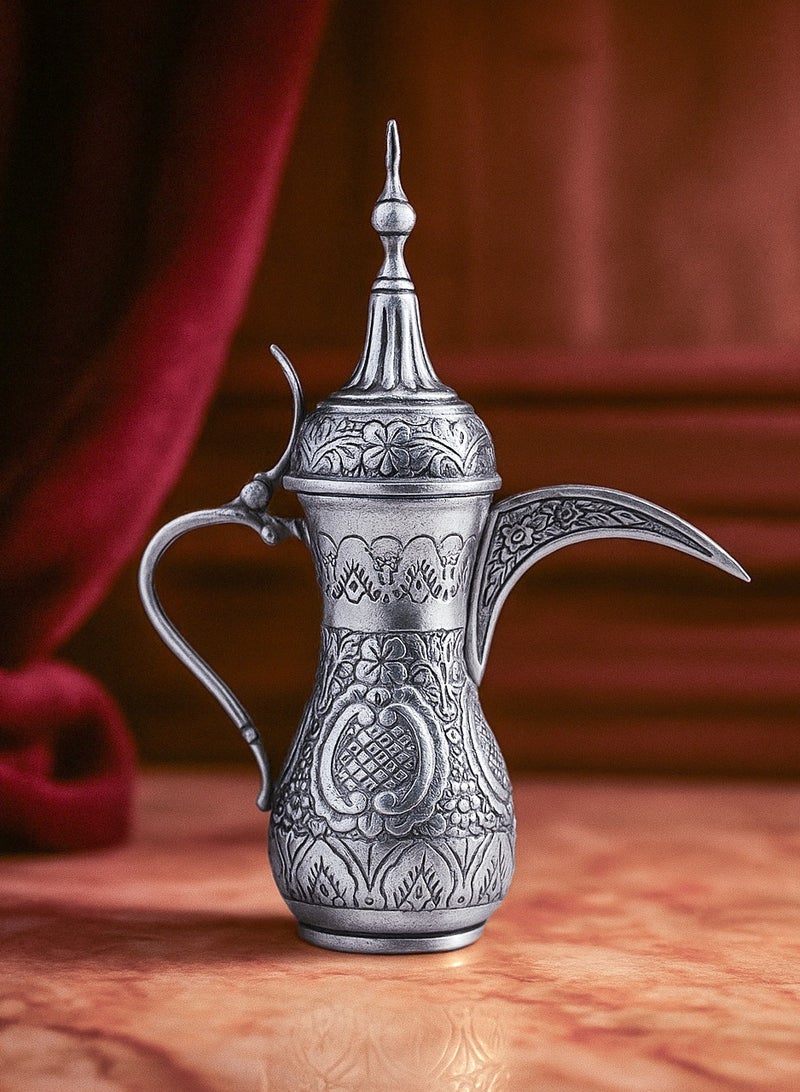 أوديسي دلة قهوة فضة خالصة بنقوش وردية (DSC6634) - Image 2