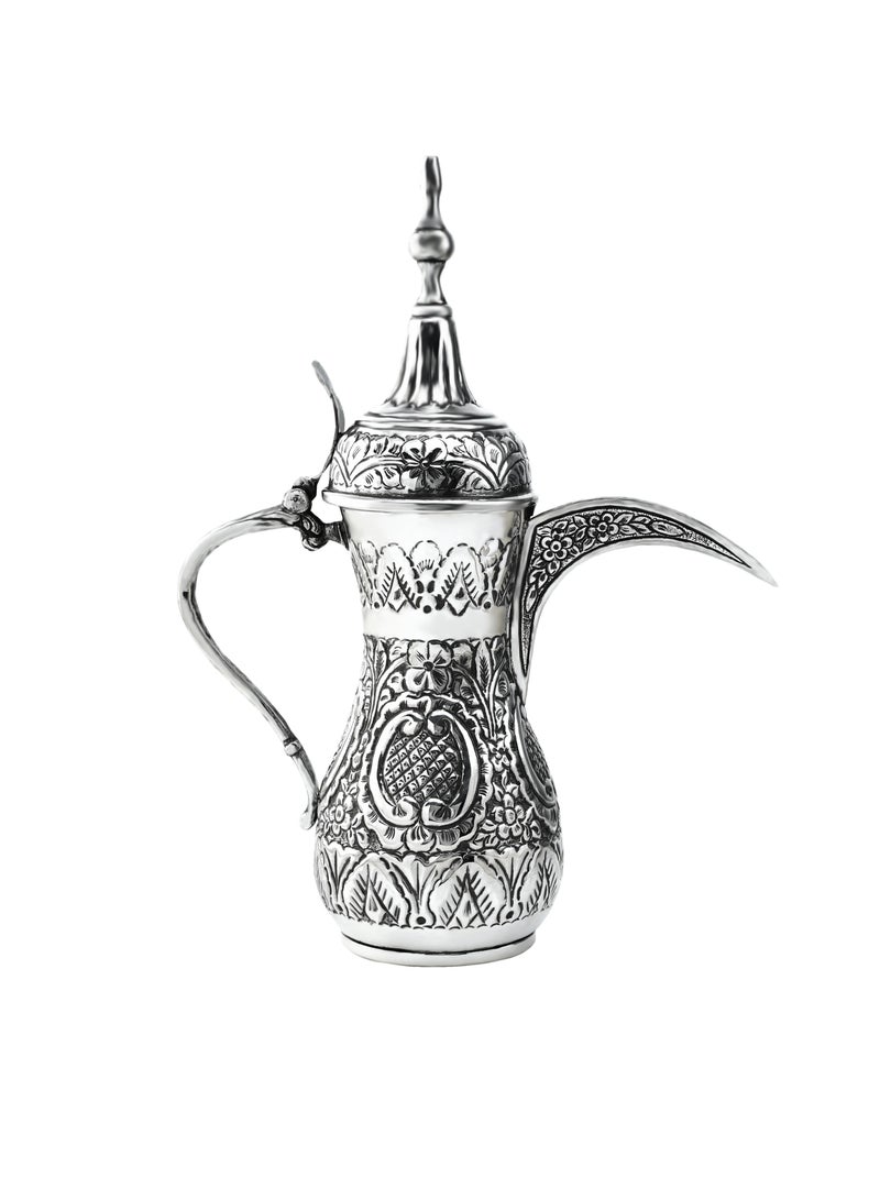 أوديسي دلة قهوة فضة خالصة بنقوش وردية (DSC6634) - Image 4