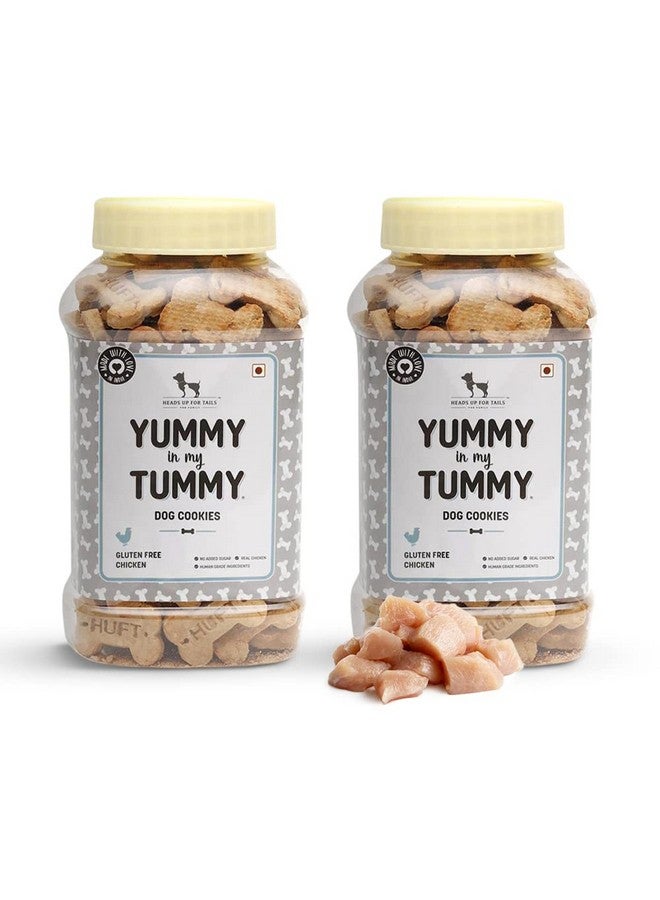 Heads Up For Tails بسكويت دجاج حقيقي للكلاب من هيدز أب فور تيلز - 800 جرام | خالي من الجلوتين | دجاج حقيقي | بدون نكهات مضافة | خالي من المواد الحافظة | مناسب لجميع السلالات | عبوة من 2، للبالغين - Image 1