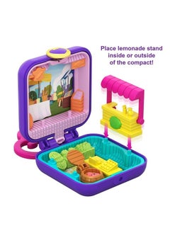 Polly Pocket Tiny Pocket Places Polly Farmer'S Market Compact With Removable Lemonade Stand Photo Customization Reveals Micro Polly Doll And Sticker Sheet  - Image 4