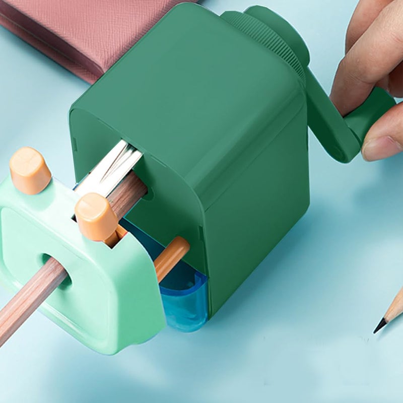 Deli آلة شحذ أقلام دوارة 0643D مع صندوق غبار للطلاب ومكاتب العمل والفصول الدراسية - أخضر - Image 3