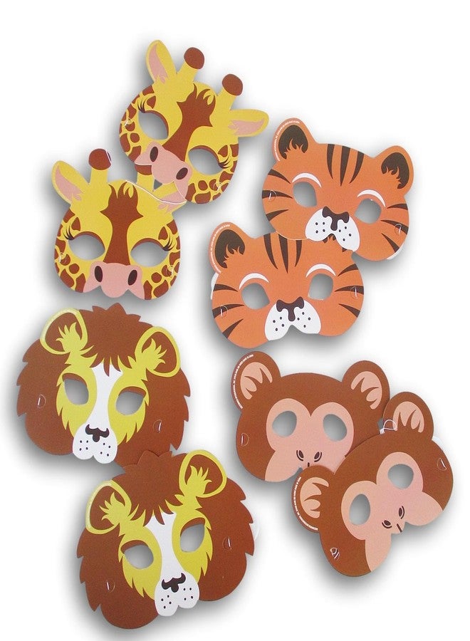 Show-Offs Jungle Party Animal Paper Masks - Party Craft Favors - 8 Count, White - Image 3