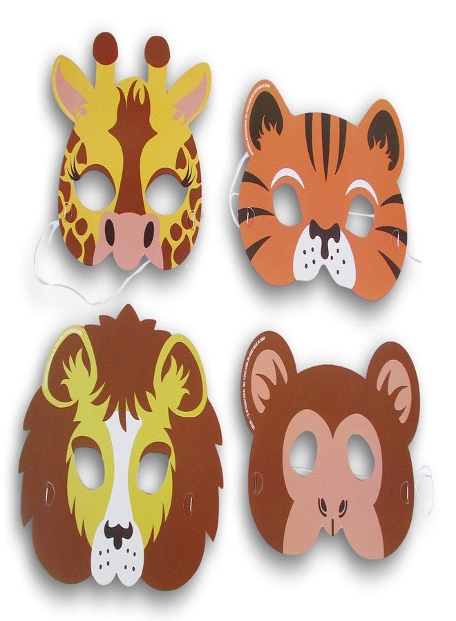 Show-Offs Jungle Party Animal Paper Masks - Party Craft Favors - 8 Count, White - Image 1