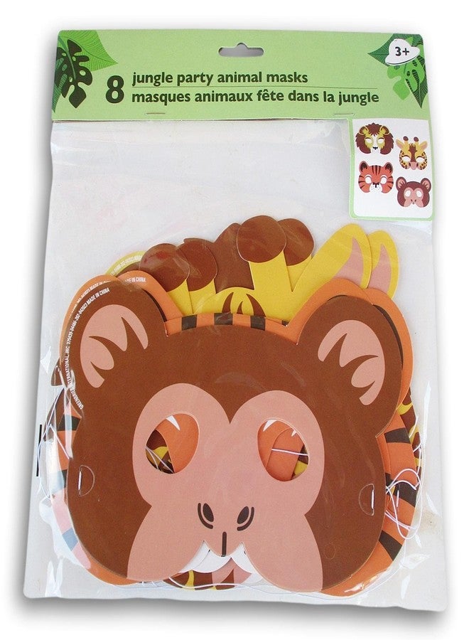 Show-Offs Jungle Party Animal Paper Masks - Party Craft Favors - 8 Count, White - Image 2