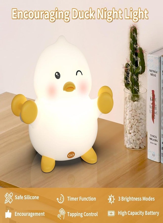 Blackzone Cute Night Light for Kids, Nursery | Silicone Night Light, LED Lamp, Room Decor, Gifts for Toddler Children Teenage Girls Valentine's Day (Gym Duck) - Image 3