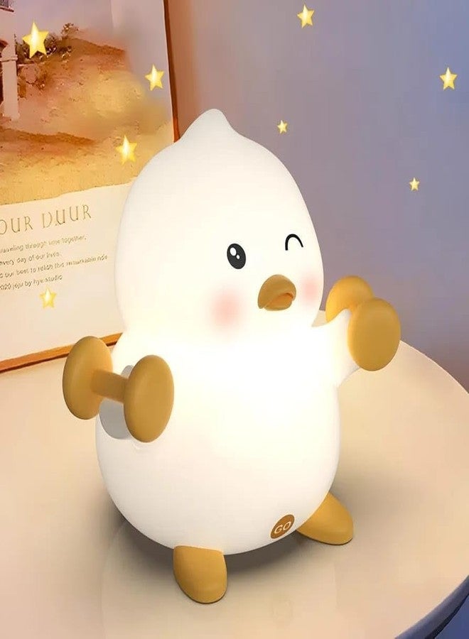 Blackzone Cute Night Light for Kids, Nursery | Silicone Night Light, LED Lamp, Room Decor, Gifts for Toddler Children Teenage Girls Valentine's Day (Gym Duck) - Image 1