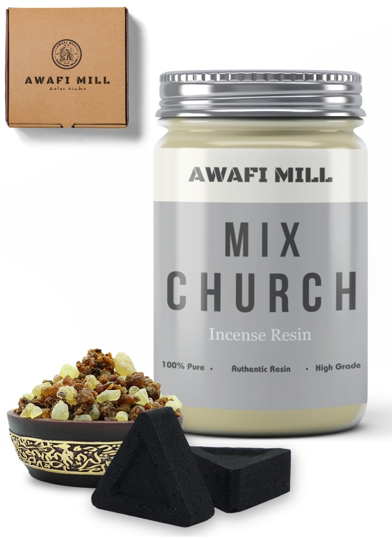 Awafi Mill - Church Incense | Hand Picked Resins (Frankincense and Myrrh) with Triangle Charcoal Tablet - Image 1
