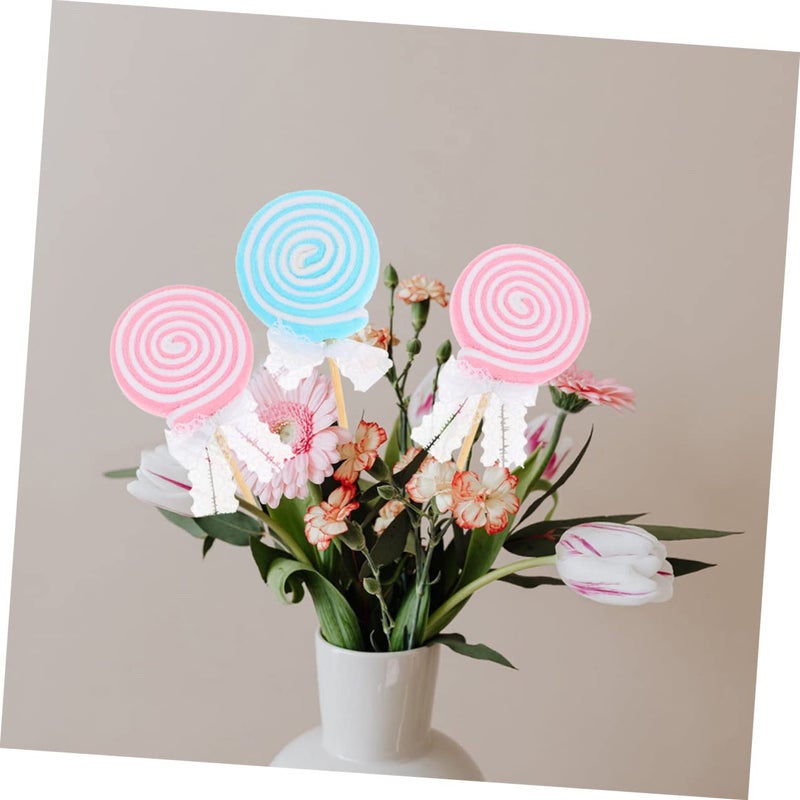 Pink Fake Lollipop Photo Props 3pcs Baby Shower Photography Decor - Image 3