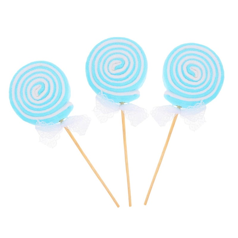Pink Fake Lollipop Photo Props 3pcs Baby Shower Photography Decor - Image 2