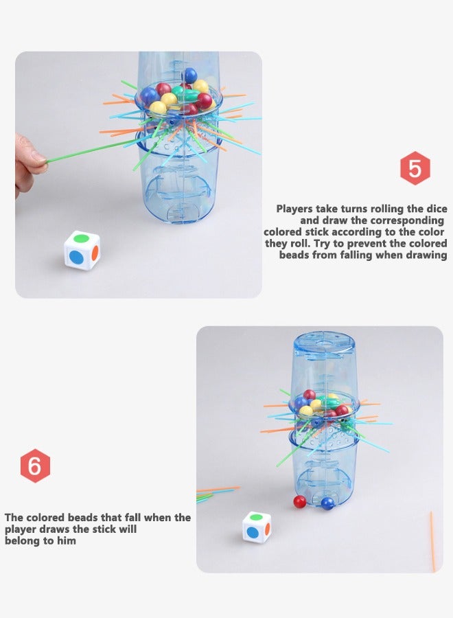 707 Games Trick Stick Marble Drop Challenge Game Toy - Educational Pull-Out Sticks Board Toy for Kids & Adults, Balanced Educational Parent-Child Interactive Toy for Family Party Game Gifts - Image 5