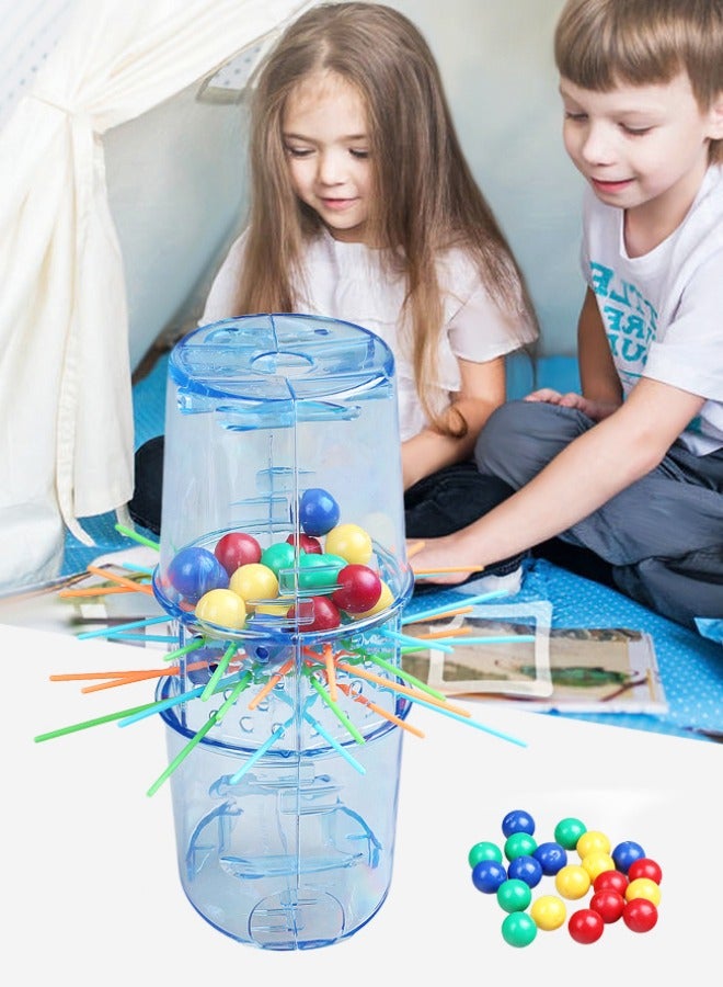 707 Games Trick Stick Marble Drop Challenge Game Toy - Educational Pull-Out Sticks Board Toy for Kids & Adults, Balanced Educational Parent-Child Interactive Toy for Family Party Game Gifts - Image 2