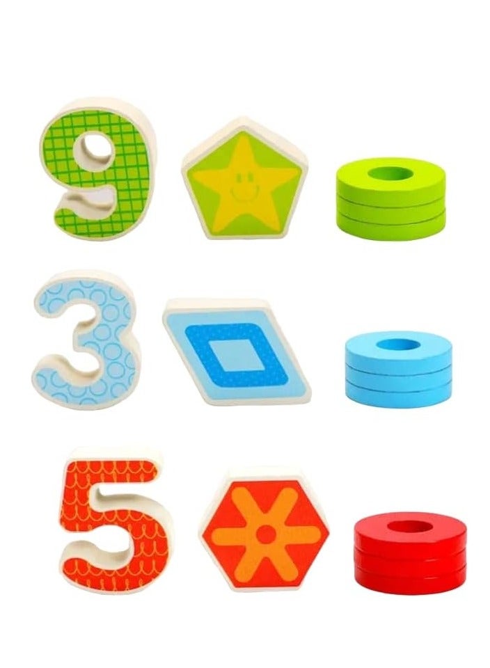 FIVE WOODEN TOYS MATH FISHING COUNT NUMBERS MATCHING DIGITAL SHAPE MATCH MONTESORI EDUCATIONAL BOARD EARLY EDUCATIONAL KIDS TOY GIFTS - Image 3