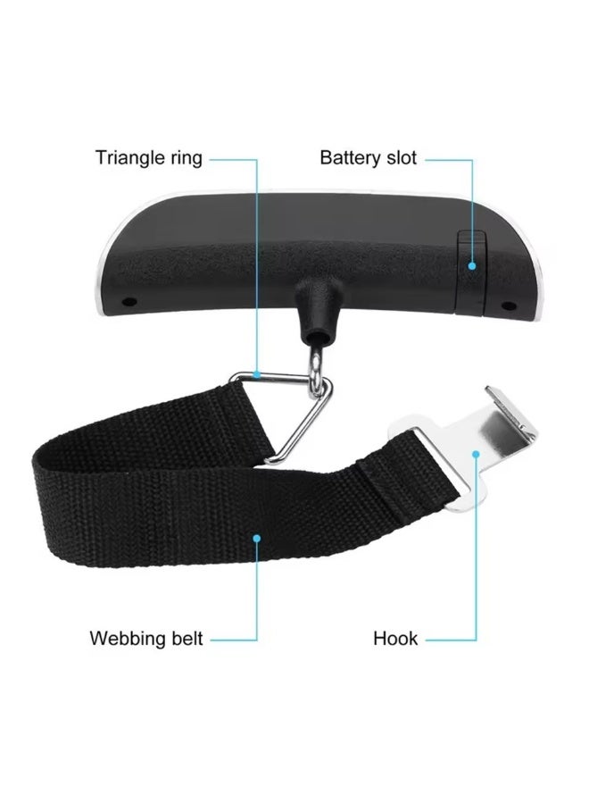 ميزان محمول رقمي بشاشة LCD، سعة 50 كجم / 110 رطل، ميزان تعليق إلكتروني للأمتعة وحقائب السفر لقياس الوزن - Image 5