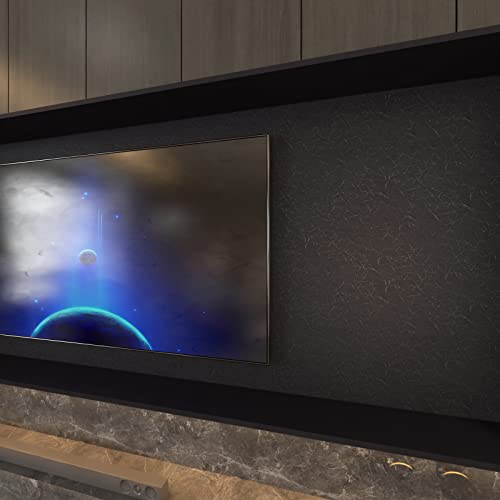 MelunMer Black Peel and Stick Wallpaper 118In L 15.7In W Self Adhesive Removable Wallpaper for Bathroom/Bedroom Modern Contact Paper Silk Textured Black Contact Paper for Cabinets Shelf Waterproof - Image 5