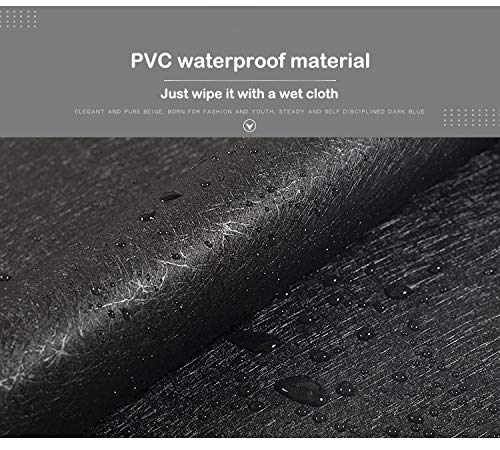 MelunMer Black Peel and Stick Wallpaper 118In L 15.7In W Self Adhesive Removable Wallpaper for Bathroom/Bedroom Modern Contact Paper Silk Textured Black Contact Paper for Cabinets Shelf Waterproof - Image 4