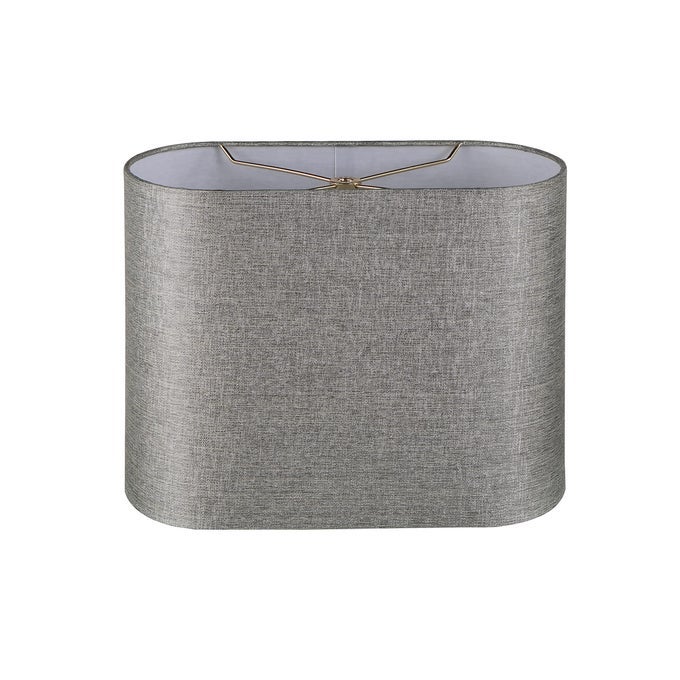 37002 CONTEMPORARY OVAL HARDBACK SHAPED SPIDER CONSTRUCTION LAMP SHADE IN SLIVER GREY 13 12 WIDE 8 13 12 X 8 13 12 X 10 12