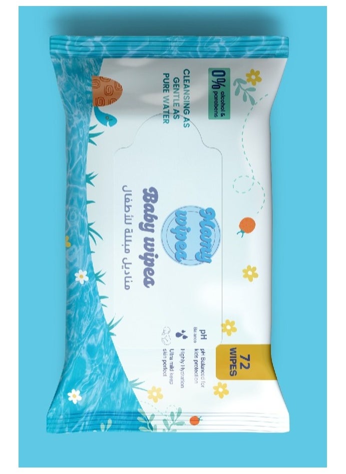 MAMY WIPES Mamy Wipes Baby Wipes 72 Pices  - Image 2