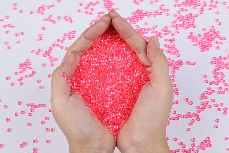 Gintoaria 10000 pcs/Pack Wedding Table Scatter Confetti Crystals Acrylic Diamonds Vase Fillers 4.5 mm Rhinestones for Wedding, Bridal Shower, Vase Beads Decorations (Hot Pink) - Image 3