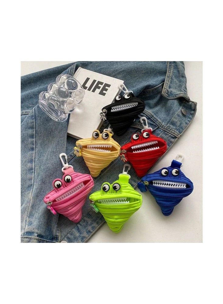 Monster Zipper Coin Purse, Bag Charm, Cute Design, Small Items, Coin Case, Storage, Pouch, Plush Rucksack, Stylish, Earphone Holder, Key Holder  for Men and Women (Pink) - Image 4