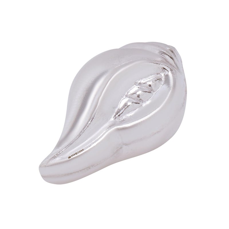 Osasbazaar Pure Silver Shankh, Divine Conch Shell for Temple Worship, Lord Vishnu Goddess Lakshmi Sacred Shankha for Mandir Puja, Home Office Decor Accessory - 97%-99% Purity Certified - Image 1