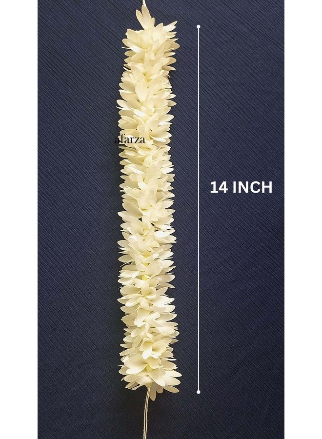 afarza Fabric Artificial gajra for Hair bun Juda Accessories mogra Jasmine for Women Pack of 4 pcs.White - Image 2