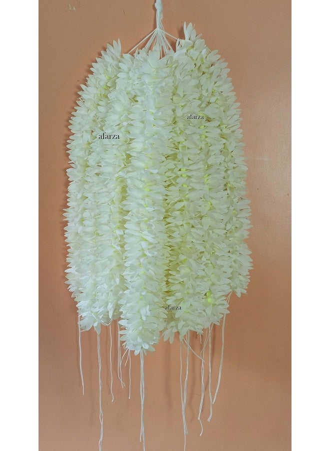 afarza Fabric Artificial gajra for Hair bun Juda Accessories mogra Jasmine for Women Pack of 4 pcs.White - Image 1