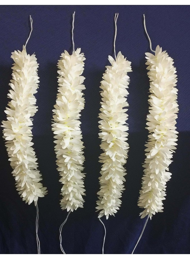afarza Fabric Artificial gajra for Hair bun Juda Accessories mogra Jasmine for Women Pack of 4 pcs.White - Image 3