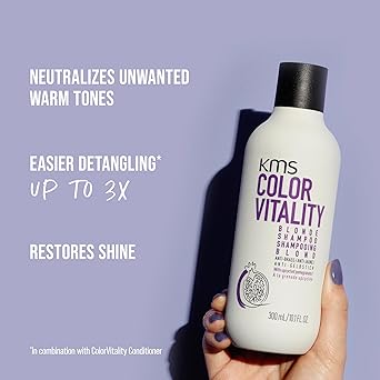 KMS ColorVitality Blonde Shampoo for Blonde Hair 300ml Color Protection Shine Hydration with Upcycled Pomegranate Vegan Formula - Image 3