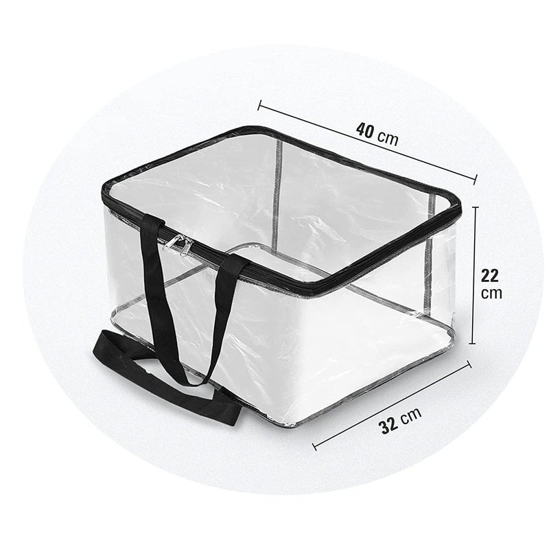 Kienlix Transparent Pvc Storage Bag for Saree CoversClothes Lehenga Blankets Bedsheets Toys Docs Wardrobe Organizer Clear Storage Box Bag Pack 6 - Image 2