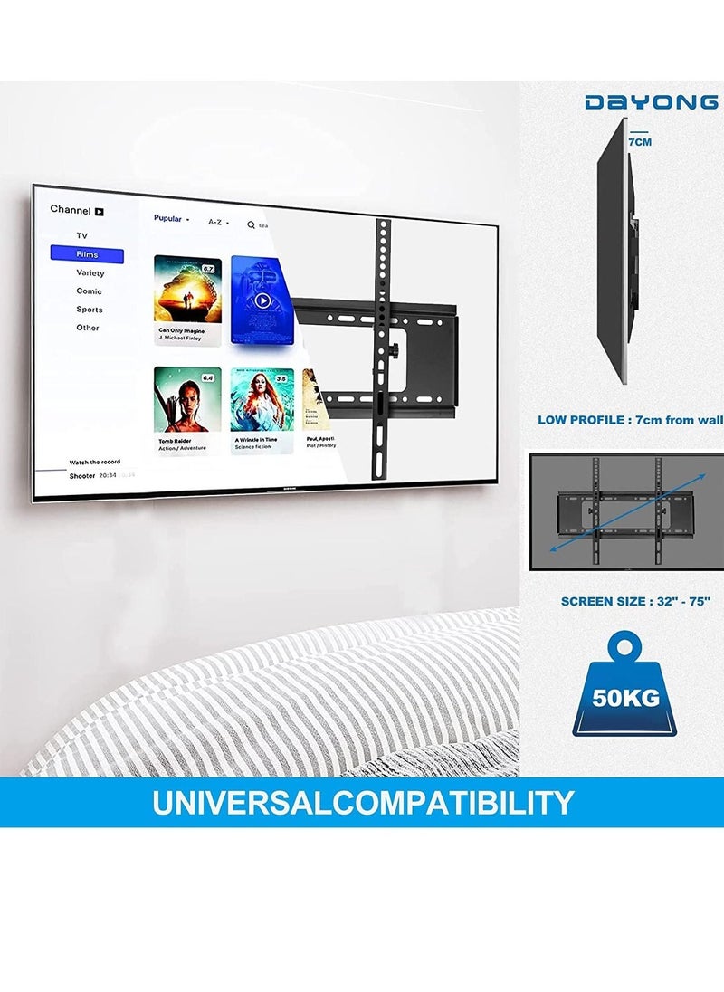 Tilt TV Wall Mount,Wall Mount TV Bracket for 26-75 inch TVs Holds up to 50kg, Low Profile Tilting TV Mount with Level Adjustment,Max VESA 600x400mm - Image 5