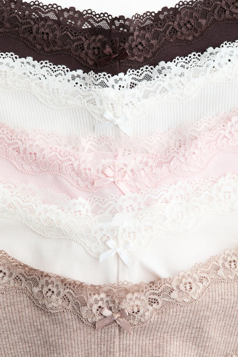 H&M 5-pack cotton and lace hipster briefs