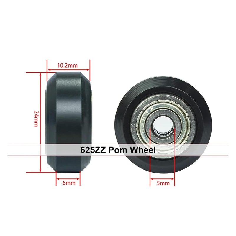 Green 24PCS POM Wheel with 625ZZ Linear Bearing 3D Printer Plastic Pulley for CR 10 Laser Engraver Parts - Image 4