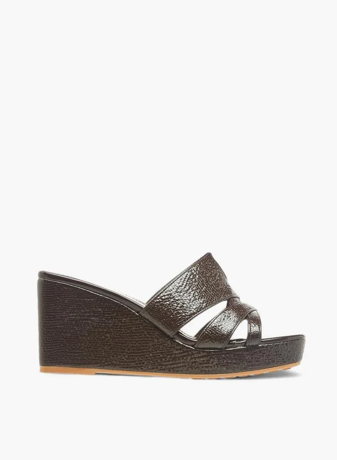 Flora Bella By Shoexpress Womens Textured Wedge Heel Sandals