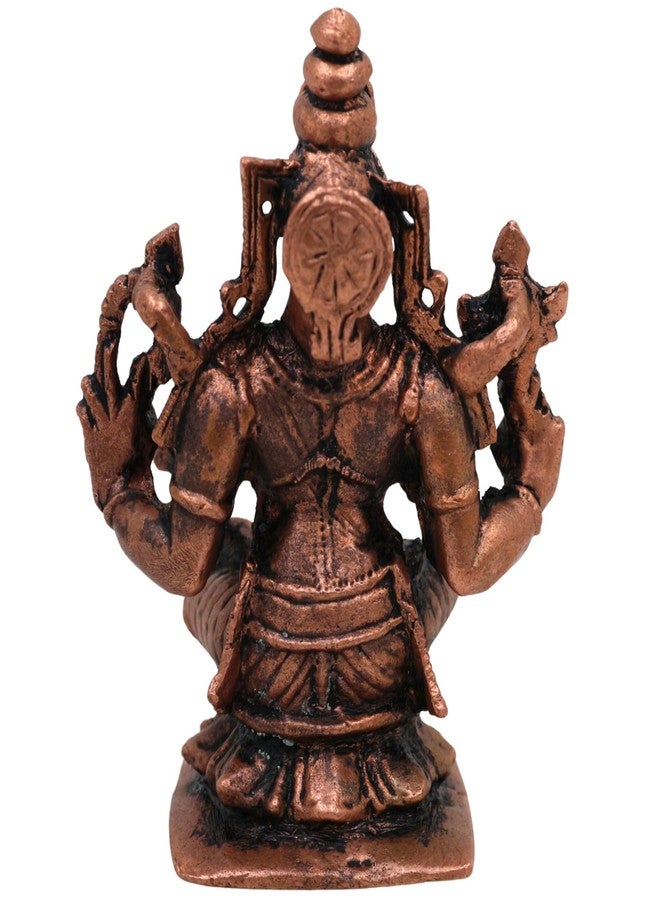 Bhunes Copper Hayagriva Idol Hayagreeva Statue Lakshmi Hayagriva Murti Hayagriva Swamy Vigraham for Pooja Temple Home Decor Gift Spiritual Vastu Tamra Metal Brown 6 cm 1 Piece - Image 4