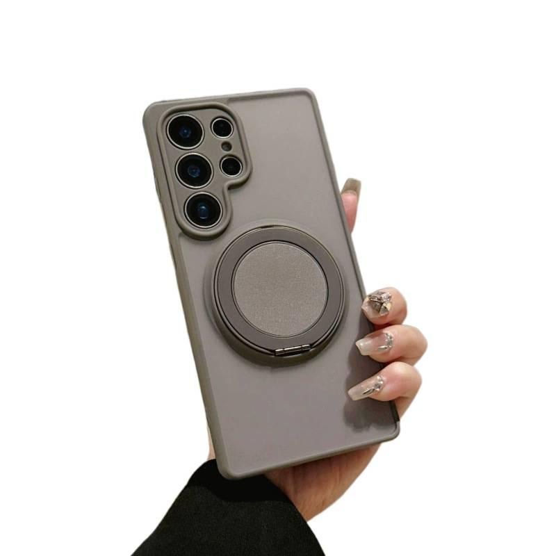 MagSafe Case TPU + PC for Samsung Galaxy A36 and Skin Feel and Frosted and Rotating Kickstand in Gray for Desk Setup - Image 1