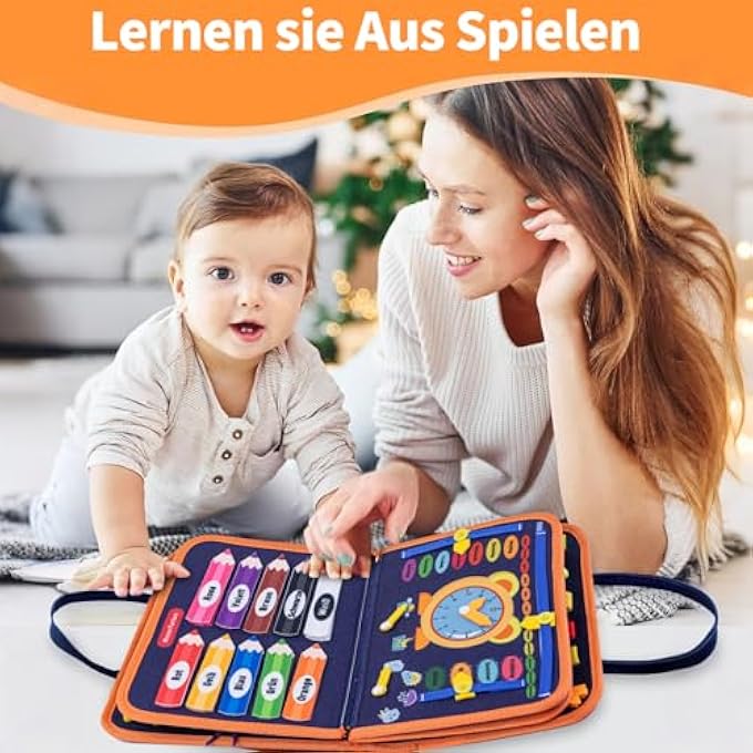 BUSY BOARD GERMAN, BUSY BOARD FROM 1 YEAR, MONTESSORI TOY FROM 1 YEAR, TOY FROM 2 YEARS, QUIET BOOK, GIFT 1 YEAR GIRLS, ACTIVITY BOARD - Image 5